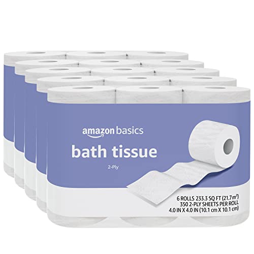 2-Ply Toilet Paper, Unscented, 30 Rolls