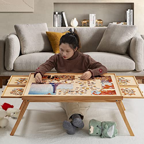 1500 Piece Wooden Jigsaw Folding Puzzle Board, Puzzle Table